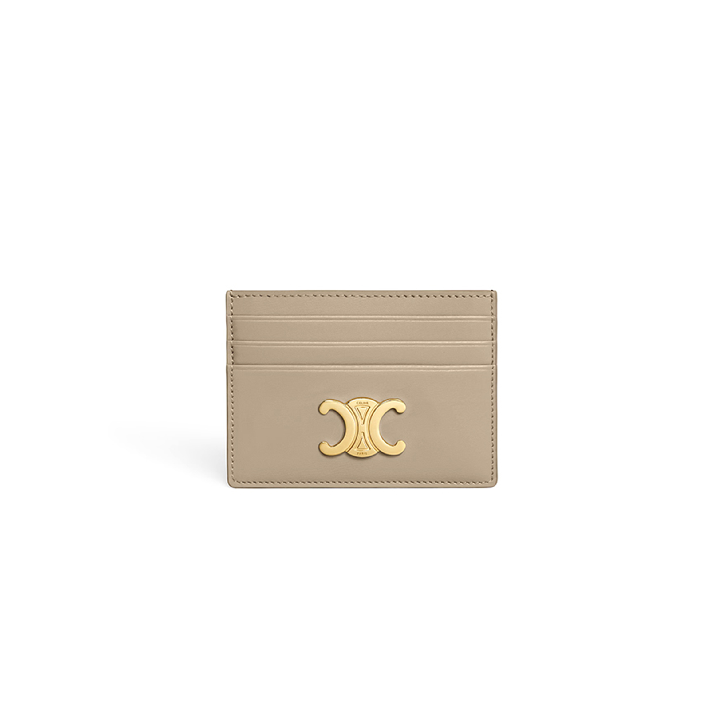 CELINE CARD HOLDER TRIOMPHE IN SHINY CALFSKIN 10L833DPV.18GT (11*8*0.3cm) CELINE CARD HOLDER TRIOMPHE IN SHINY CALFSKIN 10L833DPV.18GT (11*8*0.3cm)